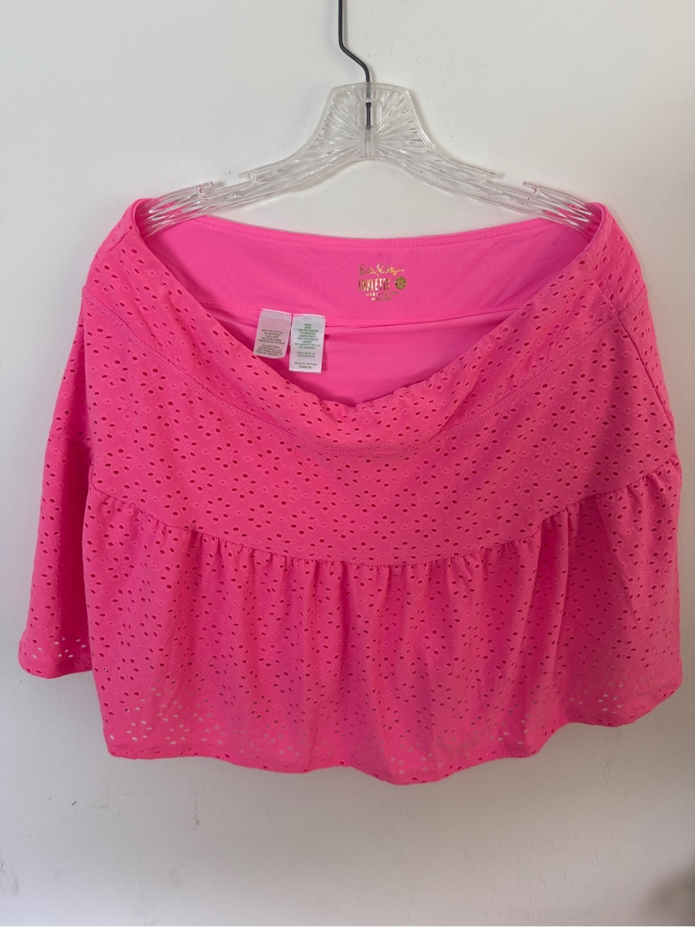 Lily Pulitzer Bright Pink Eyelet Skort Skirt Luxletic